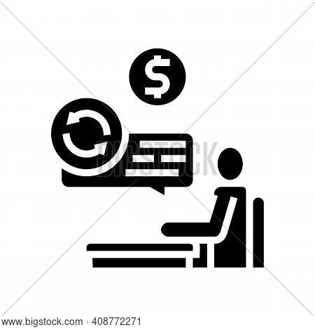 Creditor Businessman Glyph Icon Vector. Creditor Businessman Sign. Isolated Contour Symbol Black Ill