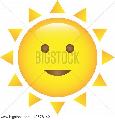 Flat Sun Icon. Summer Pictogram. Sunlight Symbol. Vector Illustration Eps10