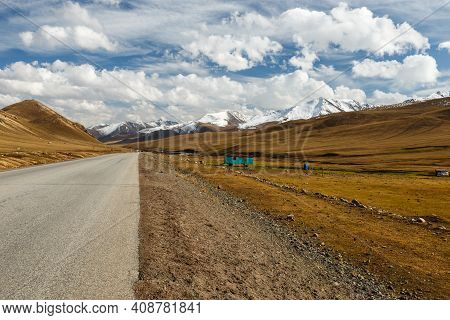The Road To The Ala Bel Pass, Bishkek Osh Highway M41, Chuy Region In Kyrgyzstan