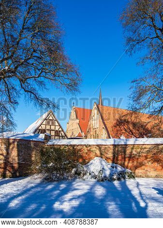 Historical Buildings In The City Rostock, Germany.