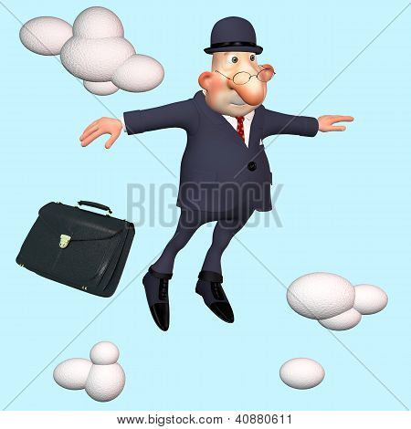 der GeschÃ¤ftsmann unter Wolken.