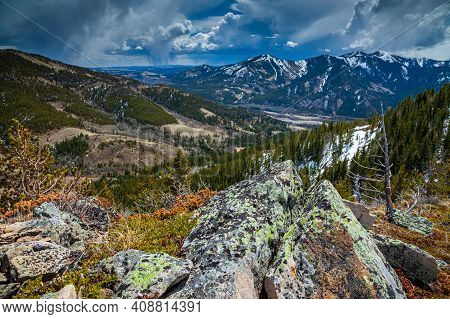 The Grass Pass Overlooking The Highwood River Valley, Kananaskis, Alberta, Canada