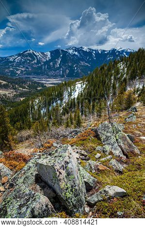 The Grass Pass Overlooking The Highwood River Valley, Kananaskis, Alberta, Canada