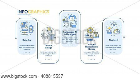Compressed-air Energy Storage Plant Vector Infographic Template. Generated Heat Presentation Design 
