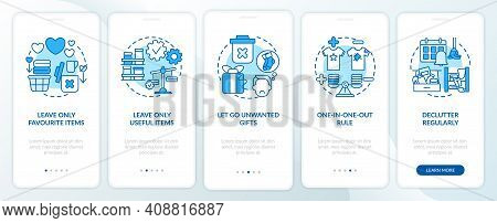 Decluttering Tips Oonboarding Mobile App Page Screen With Concepts. Home Cleaning-out And Declutteri