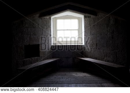 Falmouth (england), Uk - August 15, 2015: Windows In Pendennis Castle Fortification, Falmouth, Cornw
