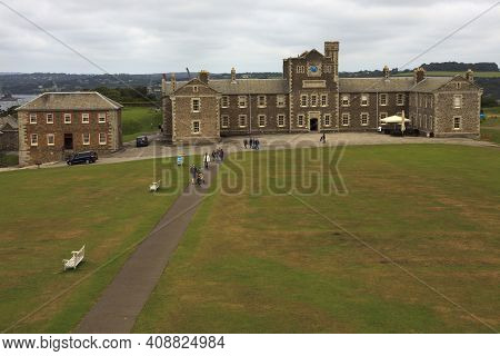 Falmouth (england), Uk - August 15, 2015: A View Of Pendennis Castle And Park, Falmouth, Cornwall, E