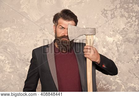 Shaving And Skincare. Hipster Hold Axe Blade Ar Face. Skin Health. Skincare Cosmetics. Skincare Rout