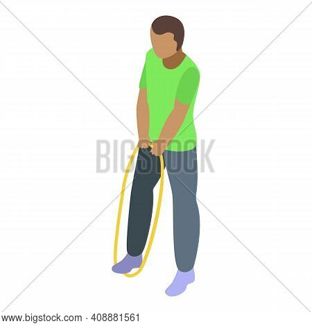 Physical Therapist Stretch Icon. Isometric Of Physical Therapist Stretch Vector Icon For Web Design 