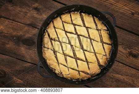 A Tray With Baklava, A Traditional Azerbaijani Pastry For The Spring Equinox And Persian Navruz, Cel