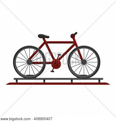 Car Roof Bike Stand Icon. Cartoon Of Car Roof Bike Stand Vector Icon For Web Design Isolated On Whit