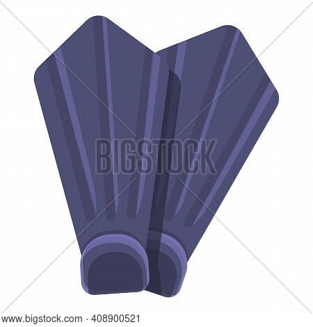Flippers For Swimming Pool Icon. Cartoon Of Flippers For Swimming Pool Vector Icon For Web Design Is