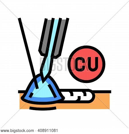 Copper Welding Color Icon Vector. Copper Welding Sign. Isolated Symbol Illustration