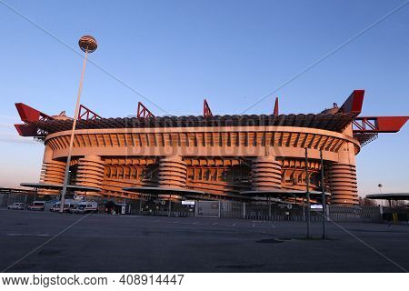 Milano, Italy. 14th February 2021 .general View Of Giuseppe Meazza Stadium During The Serie A Match 