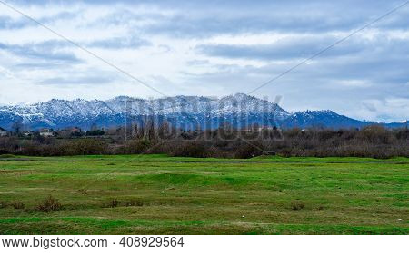 Snowy Talysh Mountain Landscape, Greens In Lankaran, Azerbaijan