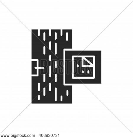View Closed Entrance Doors Doors With Chipboard Coating Color Line Icon. Isolated Vector Element.