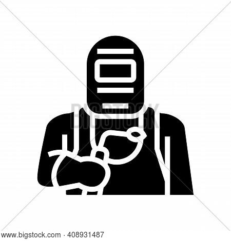 Welder Worker Glyph Icon Vector. Welder Worker Sign. Isolated Contour Symbol Black Illustration