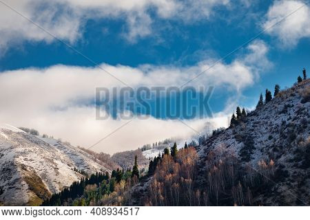Mountain Winter Landscape. Alma-ata's Region. Tien Shan Mountains. Kazakhstan