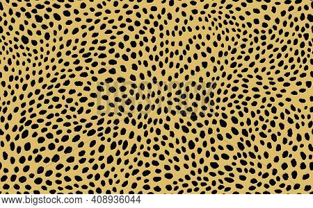 Abstract Modern Leopard Seamless Pattern. Animals Trendy Background. Beige And Black Decorative Vect