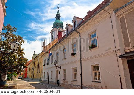 Town Of Karlovac Church And Architecture View, Central Croatia