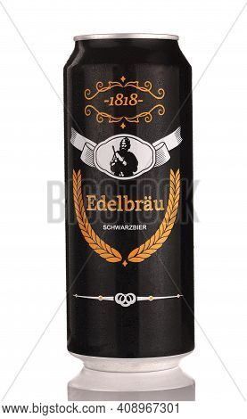Lviv, Ukraine - July 11, 2020: Edelbrau German Beer In A Can