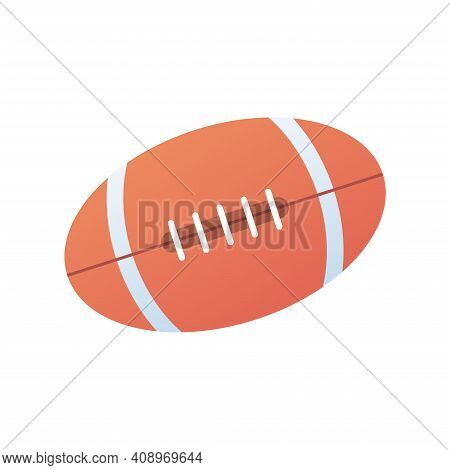 Rugby Ball Icon Design Isolated On White Background, American Football Vector Illustration