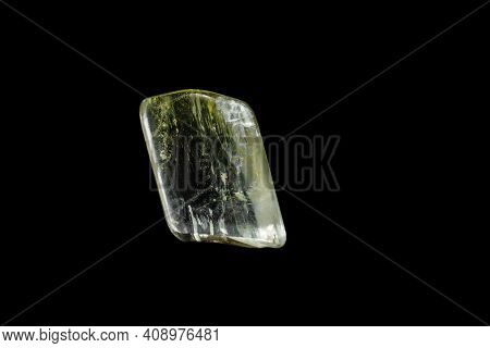 Macro Mineral Stone Gedanite Black Background