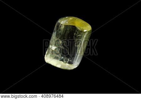 Macro Mineral Stone Gedanite Black Background