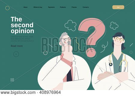 Medical Insurance Template -second Opinion On A Matter -modern Flat Vector Concept Digital Illustrat
