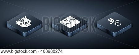 Set Isometric Bull And Bear Of Stock Market, Dollar Plant And Browser With Growth Graph Icon. Vector