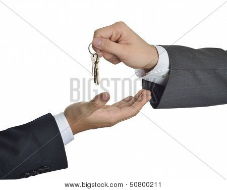 hand giving keys