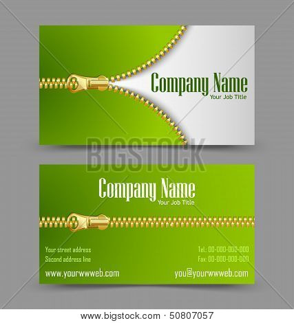 Zipper Theme Business Card