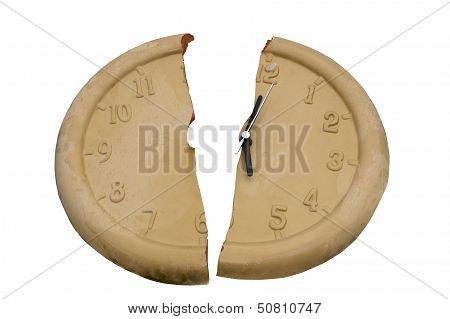 Broken Clock Face With Clipping Path