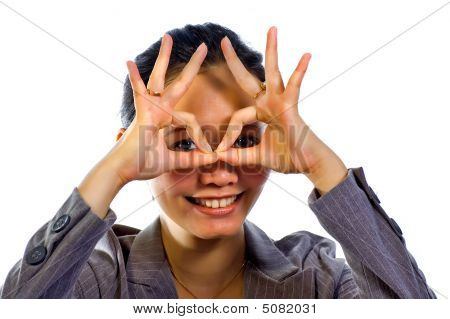 Femme asiatique donner signe avec ses mains