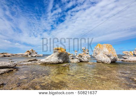 Limestone Formations In Gotland, Sweden
