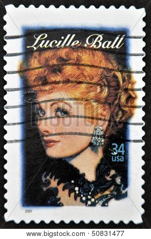 United States - Circa 2001: A Stamp Printed In Usa Shows Lucille Ball, Circa 2001
