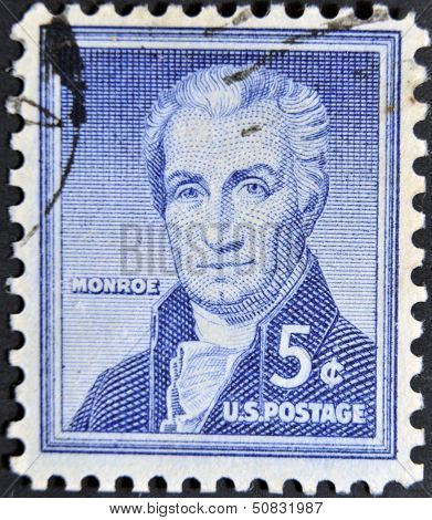 UNITED STATES - CIRCA 1954: stamp printed in USA shows James Monroe circa 1954