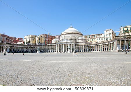 Piazza Del Plebiscito In Naples, Italy