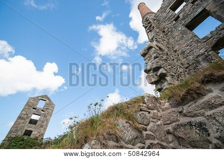 Tin mine ruins.