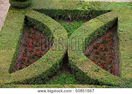 garden in Chateau de Villandry. Loire Valley France