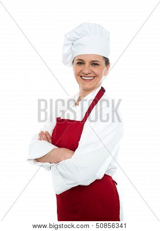 Cheerful Confident Female Chef
