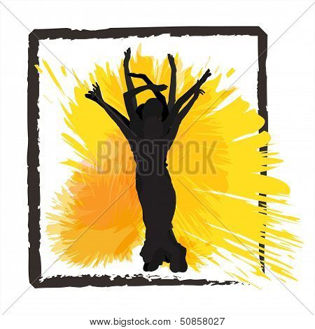 Framed dancing silhouettes