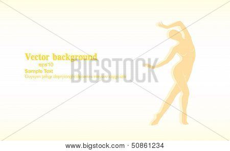 art background with beautiful young woman siluet
