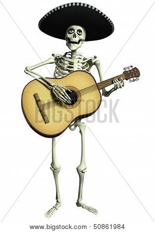 3D Cartoon Skeleton Mariachi