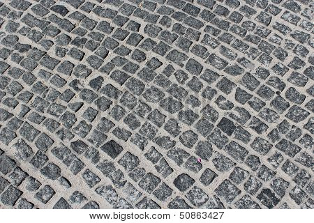 Covering Of Road Made From Stone Blocks