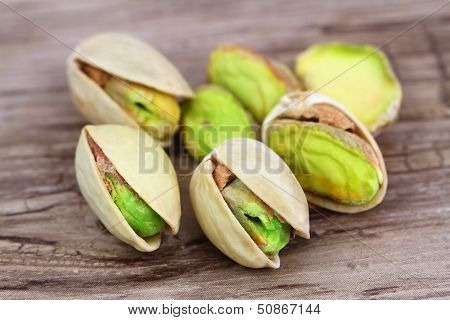 Pistachio nuts, close up