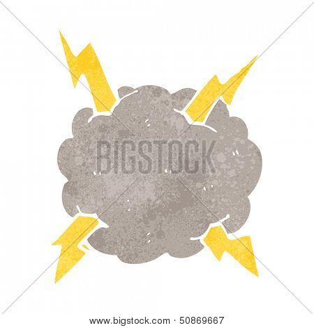 retro cartoon thundercloud