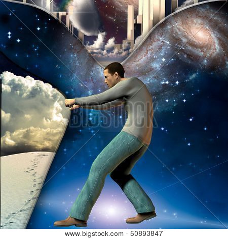 Man stretches space time to show power beneath some elements furnished by NASA