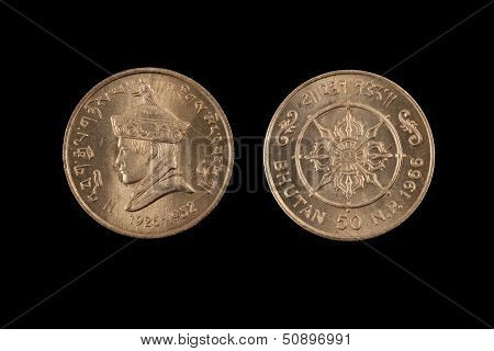 Old Half Rupee From Bhutan