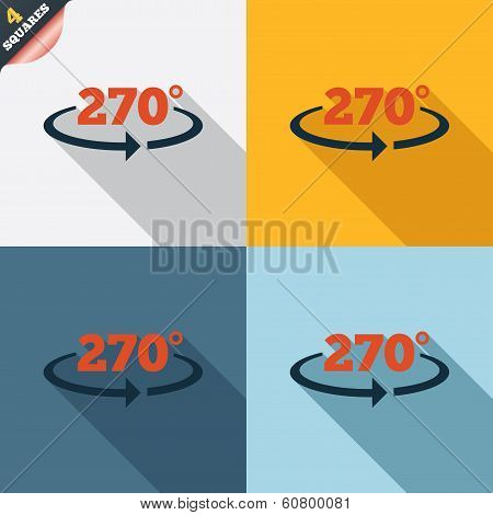 Angle 270 degrees sign icon. Geometry math symbol